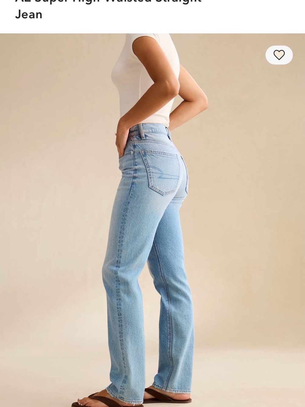 American Eagle High Rise Straight Jeans - Light Blue